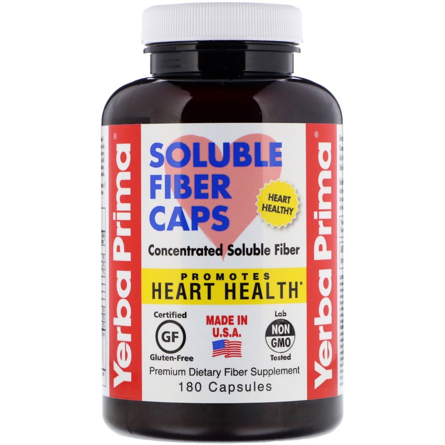 Yerba Prima, Soluble Fiber Formula, 180 Capsules UPC 046352001869 | Hilife Vitamins